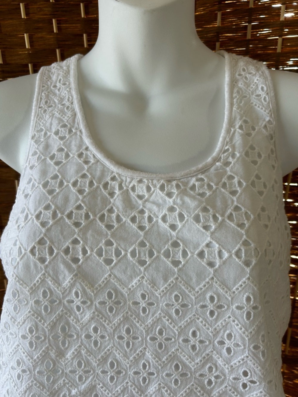 Anthropologie Eyelet Lace Top White Boho Cottagecore Medium S/M Feminine - Picture 4 of 6